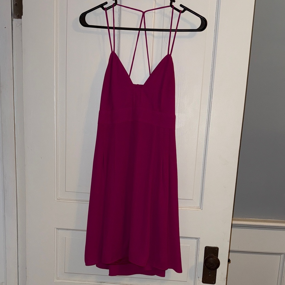 Express Fuchsia Backless Spaghetti Strap Dress